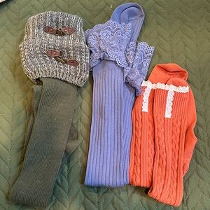 Women’s Cable over the knee Knit Sweater Stockings - Olive, Lavender, Coral